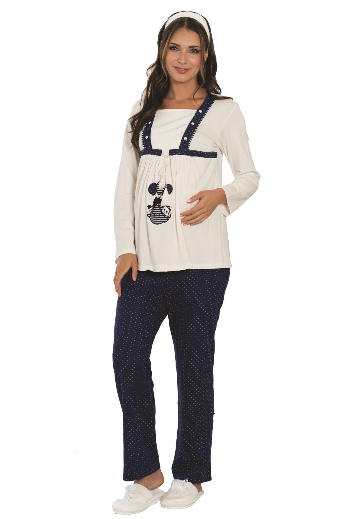 By Mecit 5106 Spor Model Sabahlıklı Lohusa Pijama Takımı