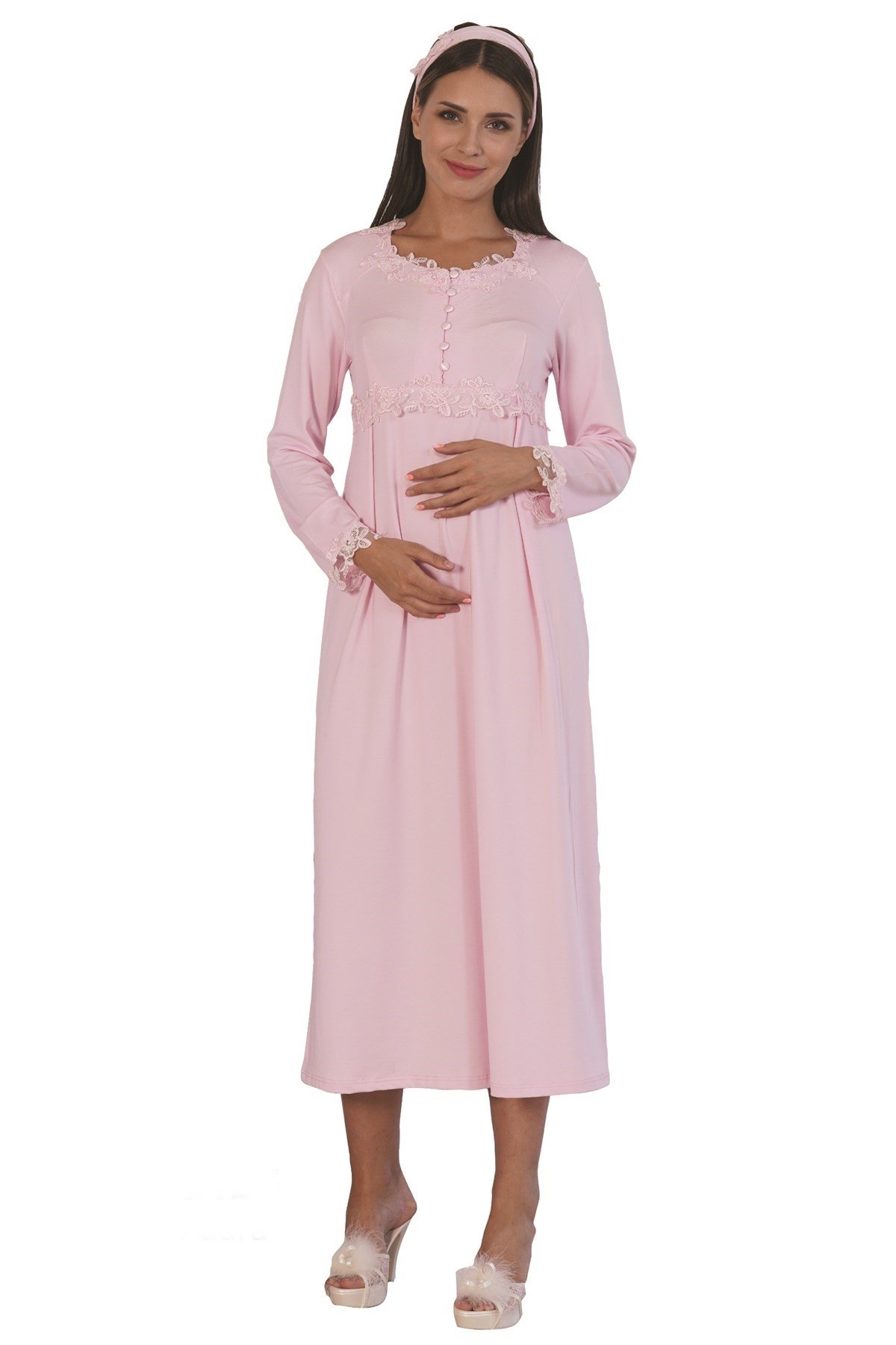 By Mecit 5125 Güpürlü Lohusa Gecelik