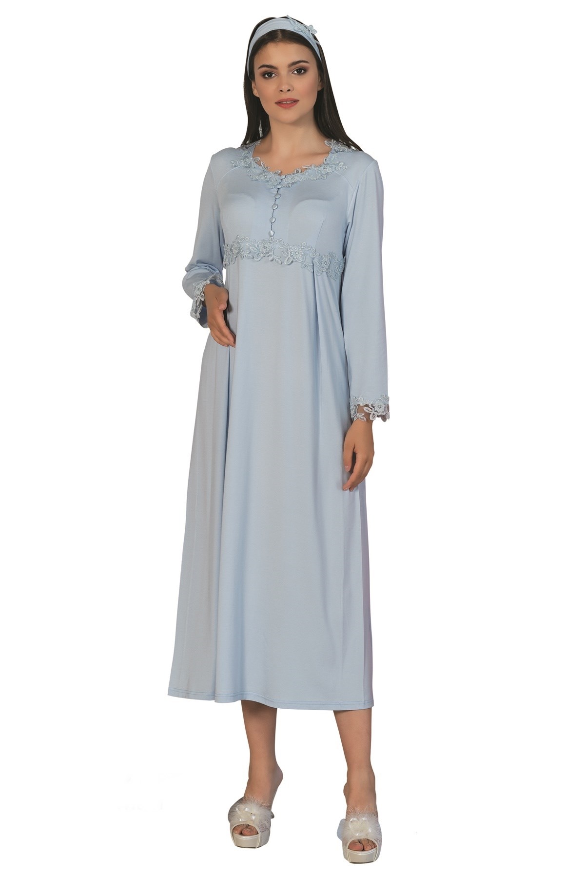 By Mecit 5125 Güpürlü Lohusa Gecelik