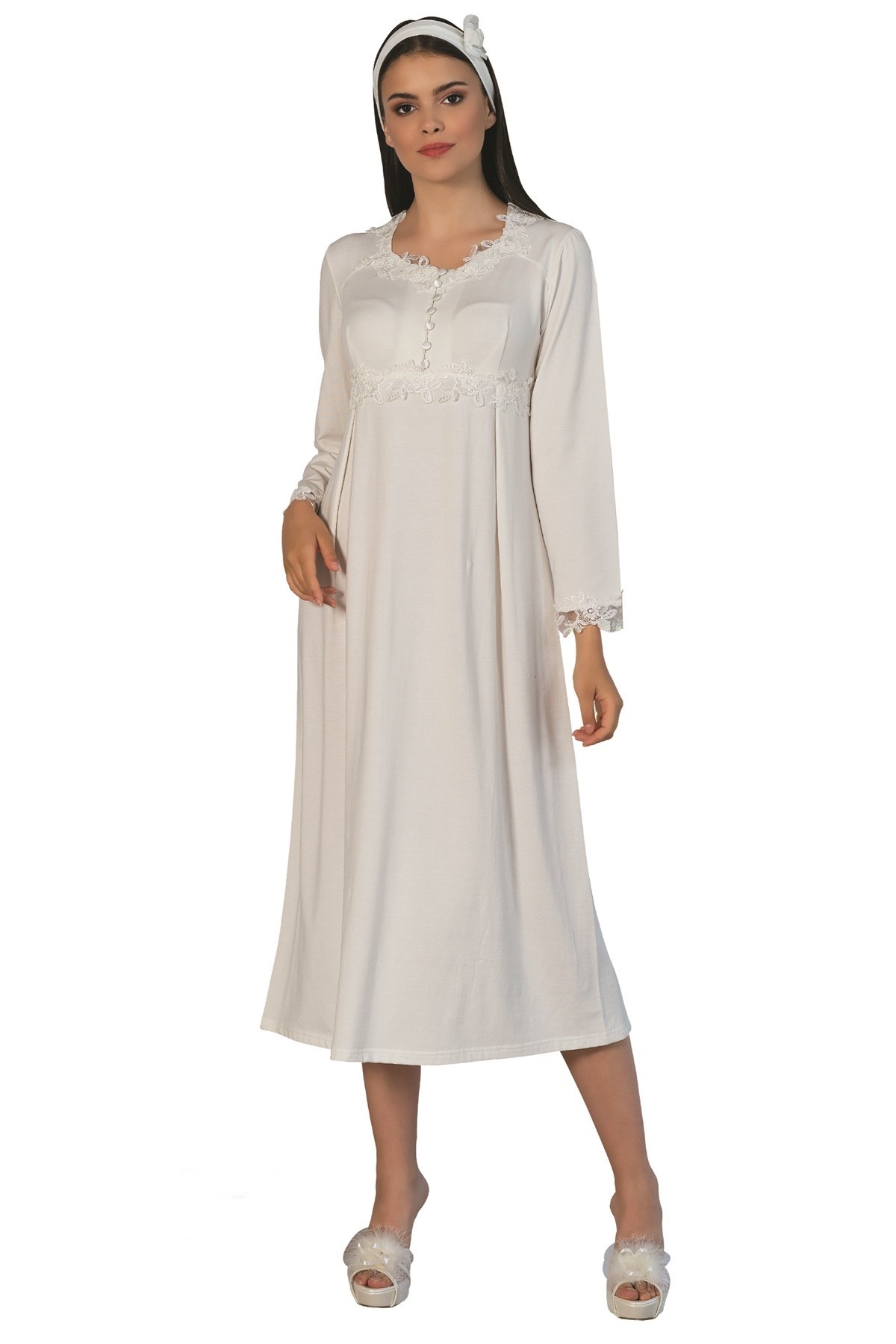 By Mecit 5125 Güpürlü Lohusa Gecelik