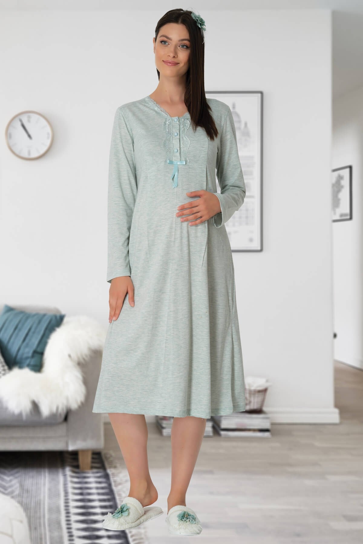 Carpediem L.R. 1522 Turkuaz 4 Parça Lohusa Set