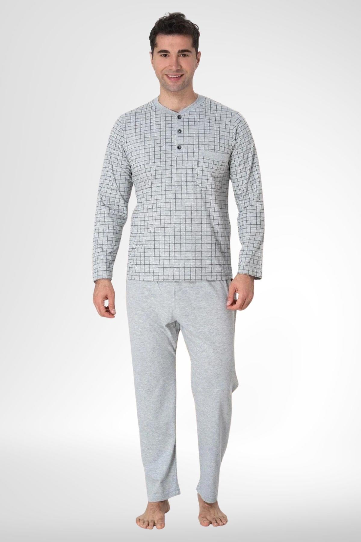 MECİT PİJAMAMecit 22759 Gri Şardonlu Kışlık Büyük Beden Erkek Pijama Takımı
