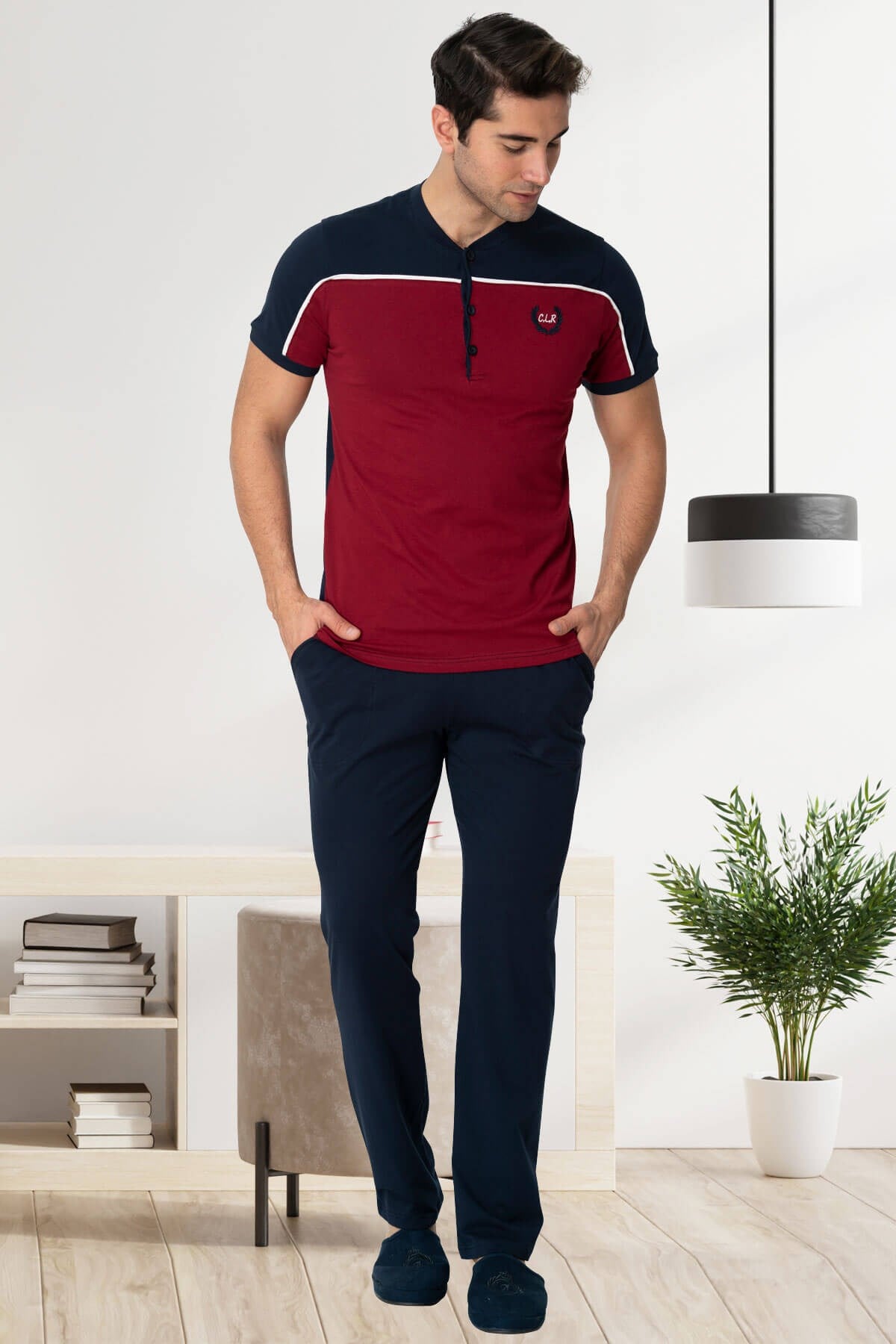 Mecit 2771 Bordo Büyük Beden Erkek Pijama Takımı