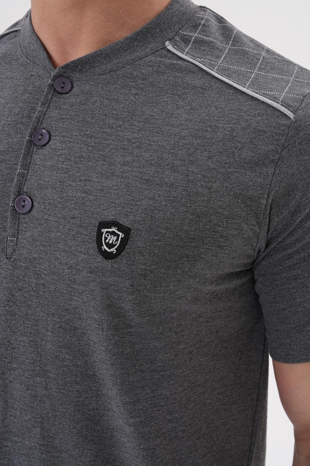 Mecit PijamaMecit 2981 Füme Büyük Beden Kısa Kollu Erkek Pijama Takımı