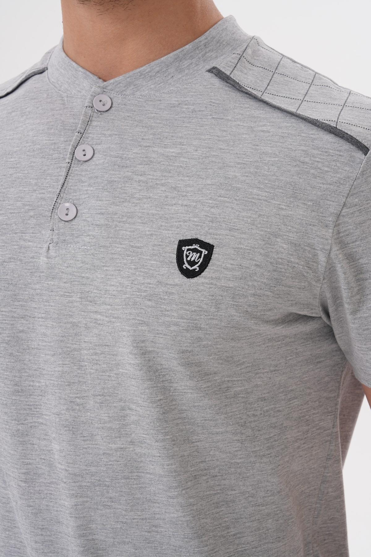 Mecit PijamaMecit 2981 Gri Büyük Beden Kısa Kollu Erkek Pijama Takımı