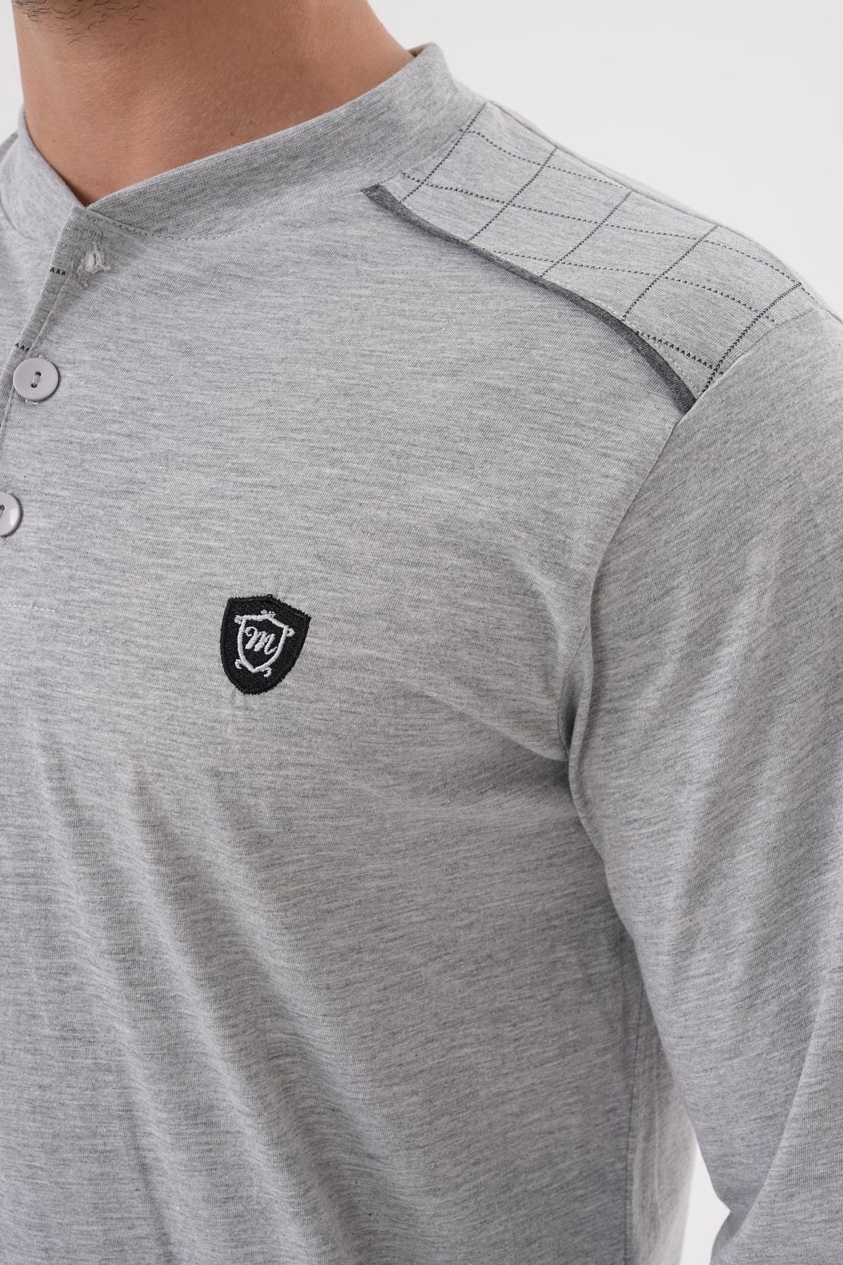 Mecit PijamaMecit 2982 Gri Büyük Beden Uzun Kollu Erkek Pijama Takımı