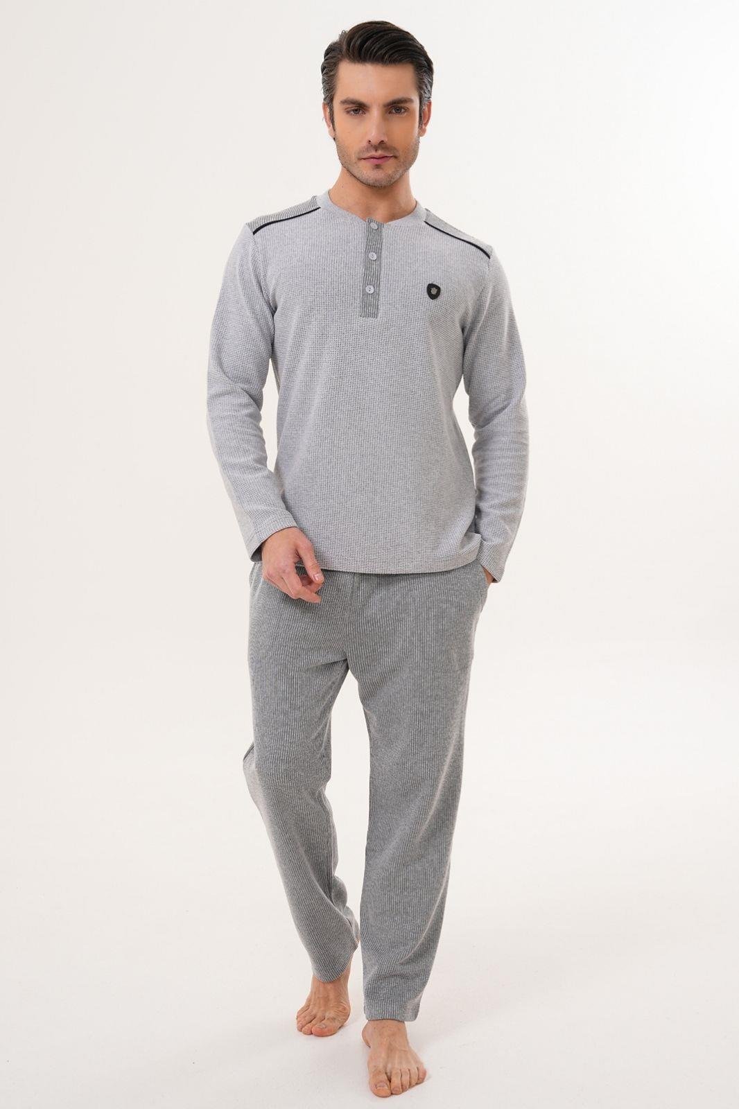 MECİT PİJAMAMecit 2998 Gri Selanik Kumaş Kışlık Erkek Pijama Takımı