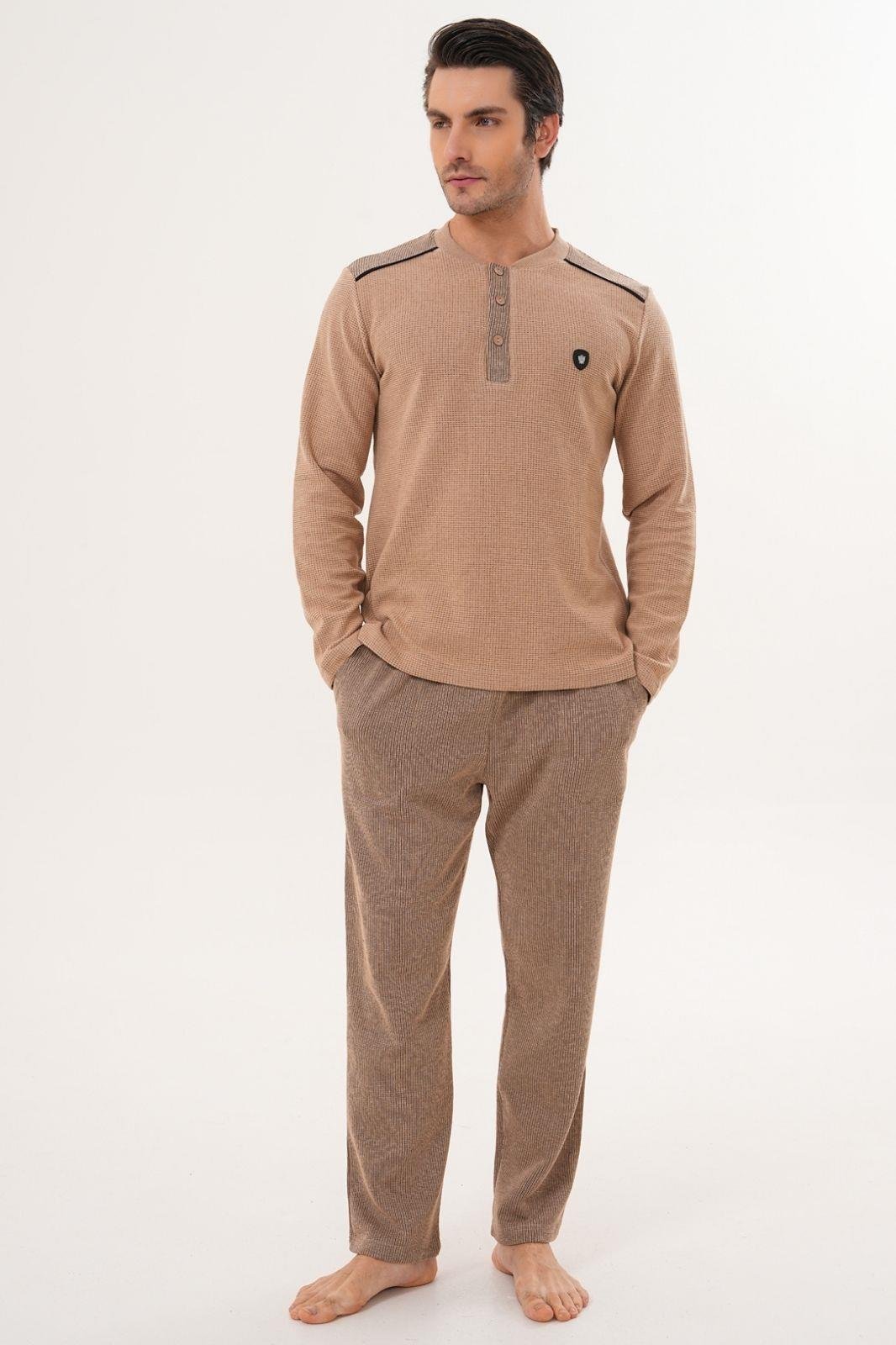 MECİT PİJAMAMecit 2998 Kahve Selanik Kumaş Kışlık Erkek Pijama Takımı
