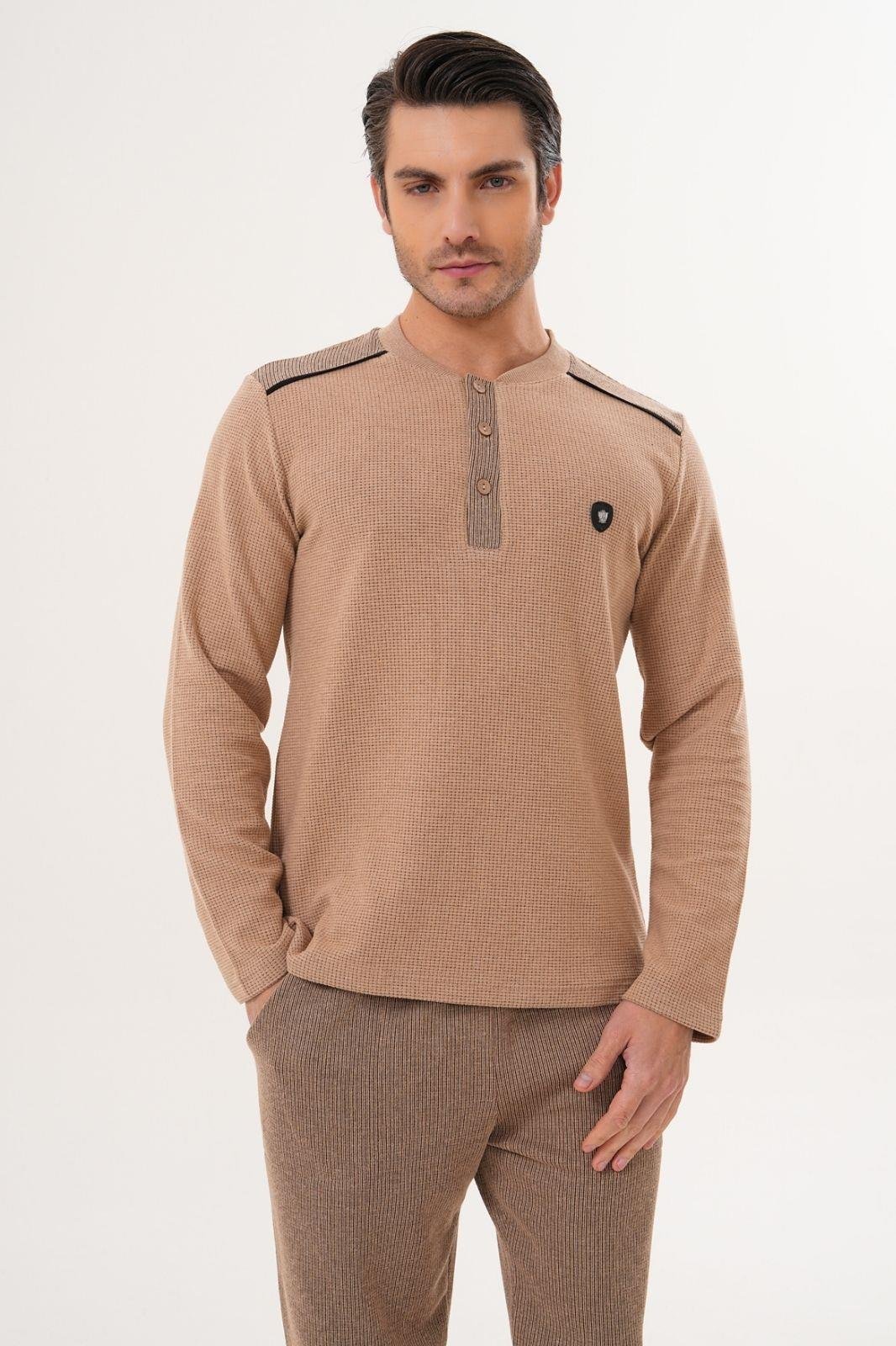 MECİT PİJAMAMecit 2998 Kahve Selanik Kumaş Kışlık Erkek Pijama Takımı