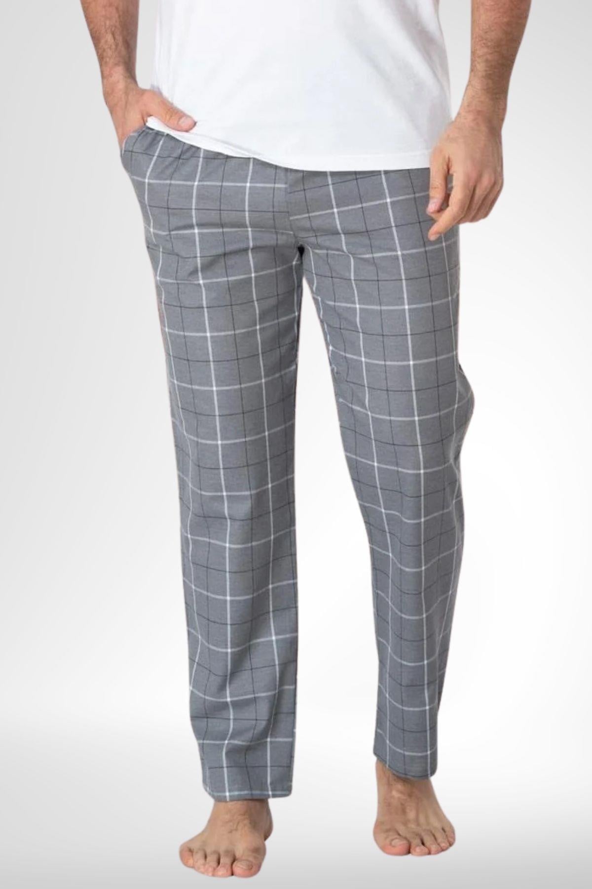 MECİT PİJAMAMecit 3003 Gri Ekoseli Erkek Tek Alt Pijama