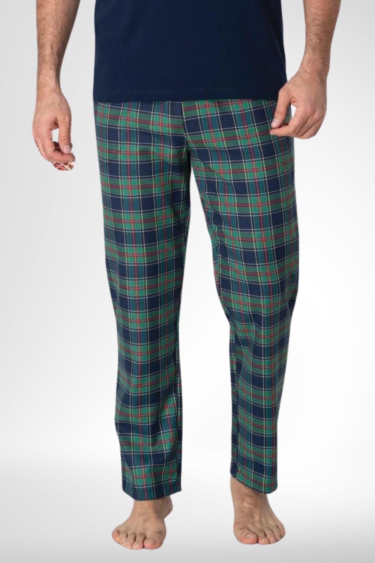 MECİT PİJAMAMecit 3004 Lacivert Ekoseli Erkek Tek Alt Pijama