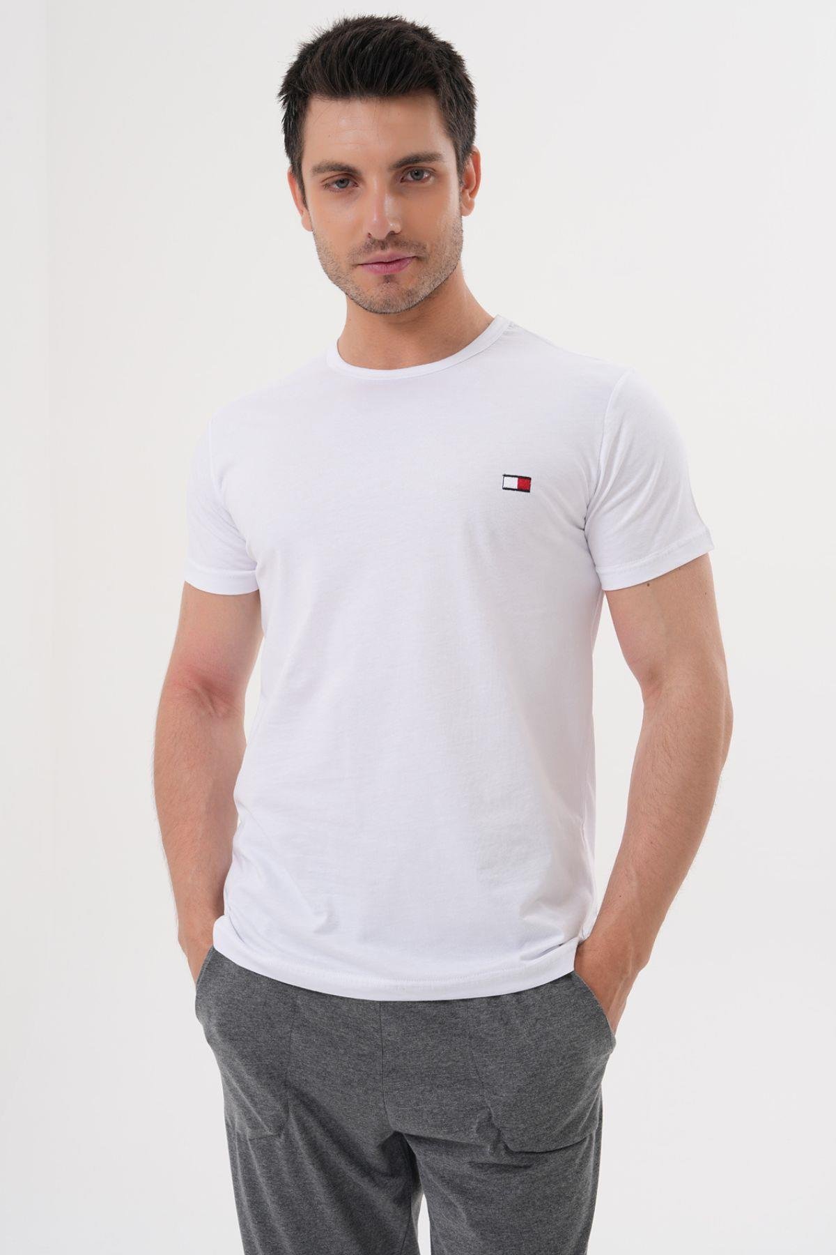 Mecit PijamaMecit 4000 Beyaz Füme Erkek Büyük Beden Pijama Takımı