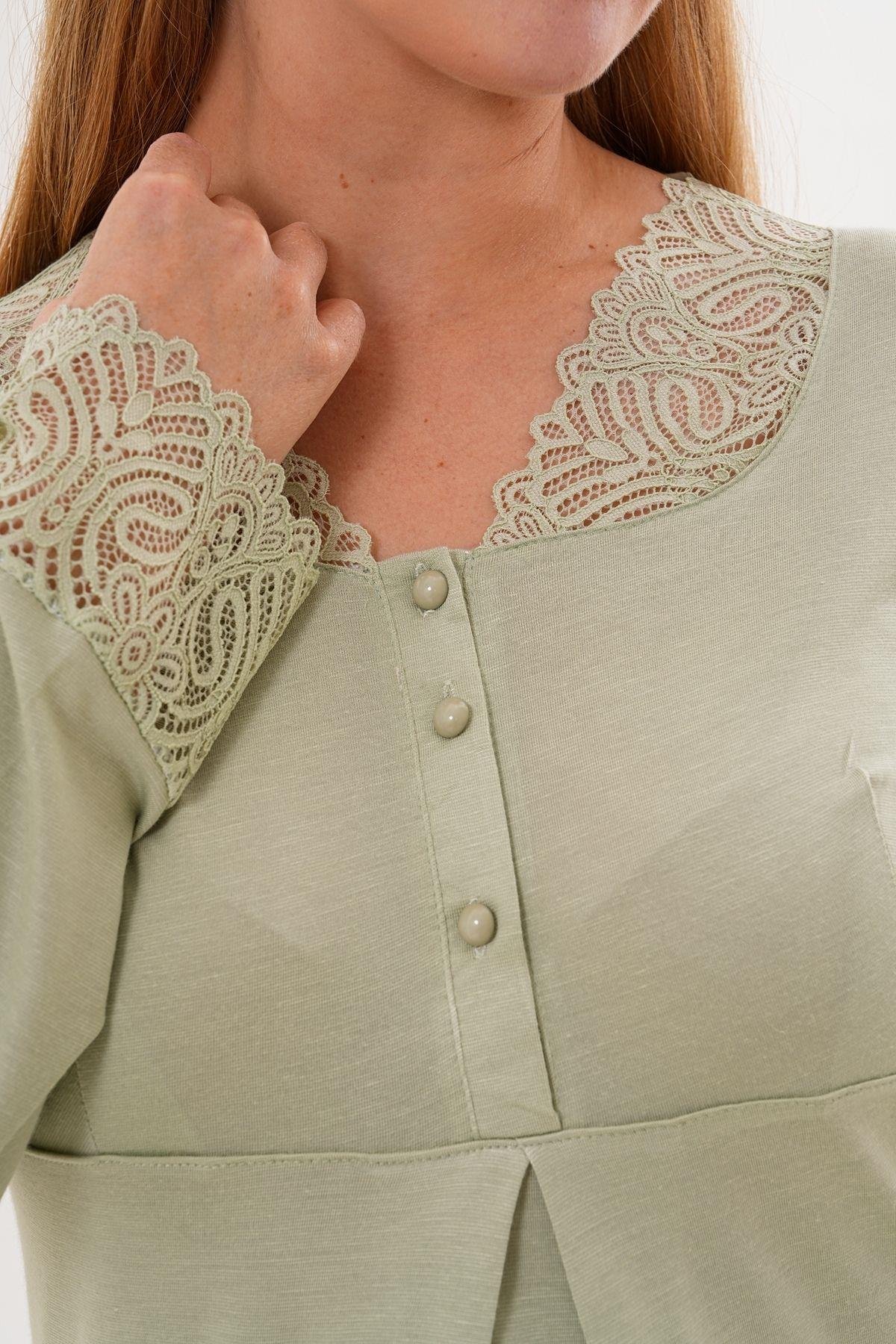 Mecit PijamaMecit 5808 Yeşil Hamile Lohusa Pijama Takımı