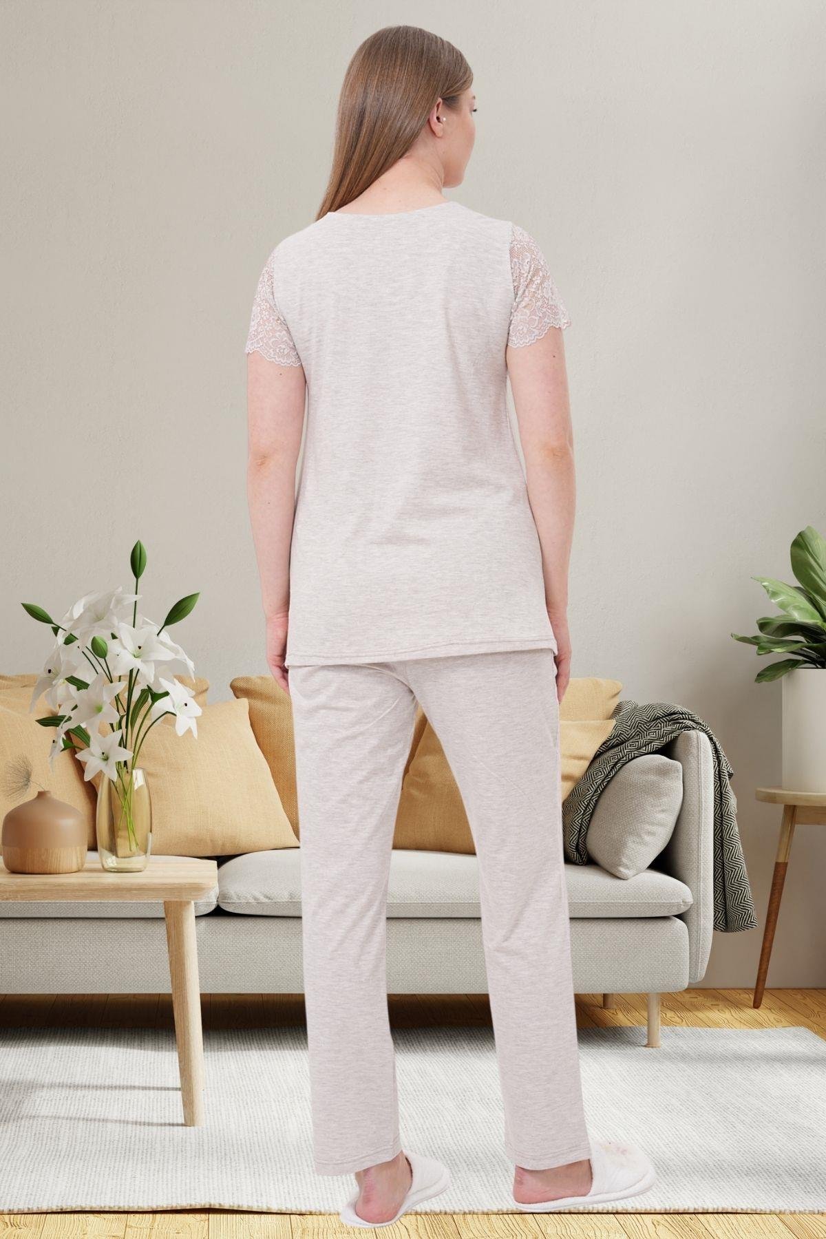 Mecit PijamaMecit 6056 Vizon Hamile Lohusa Pijama Takımı