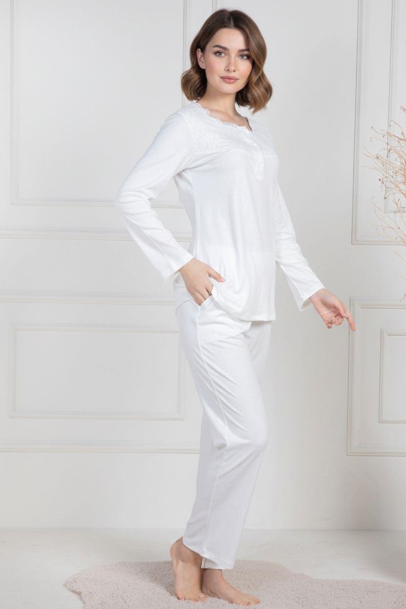 MECİT PİJAMAMecit 6104 Ekru Kadın Büyük Beden Pijama Takımı