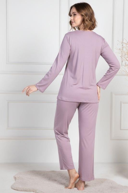 MECİT PİJAMAMecit 6104 Gül Kurusu Kadın Büyük Beden Pijama Takımı