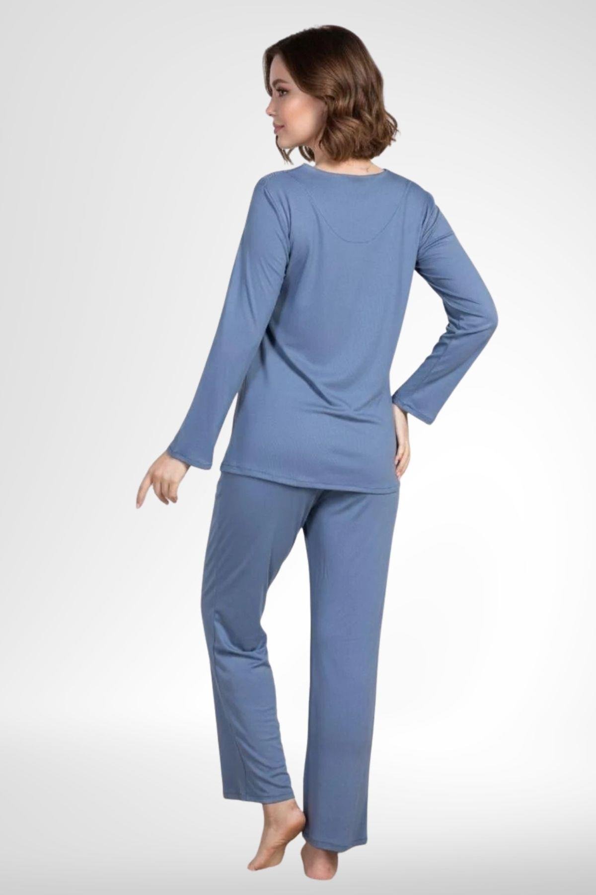 MECİT PİJAMAMecit 6104 İndigo Kadın Büyük Beden Pijama Takımı