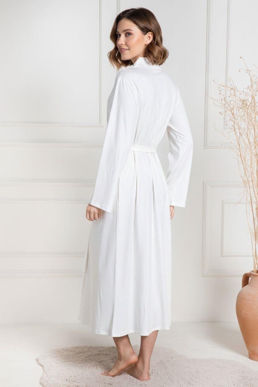 MECİT PİJAMAMecit 6155 Ekru Kadın Büyük Beden Sabahlıklı Pijama Takımı