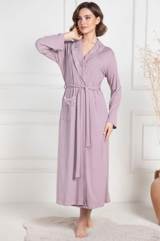 MECİT PİJAMAMecit 6155 Gül Kurusu Kadın Büyük Beden Sabahlıklı Pijama Takımı