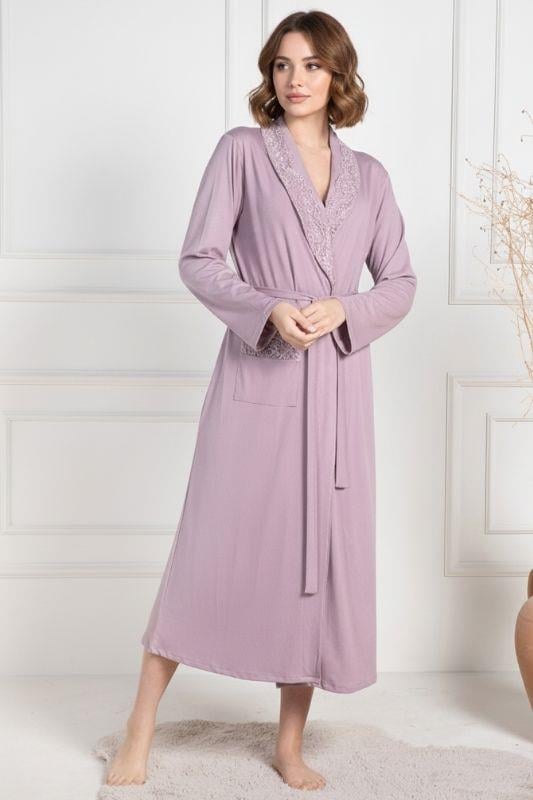 MECİT PİJAMAMecit 6155 Gül Kurusu Kadın Büyük Beden Sabahlıklı Pijama Takımı