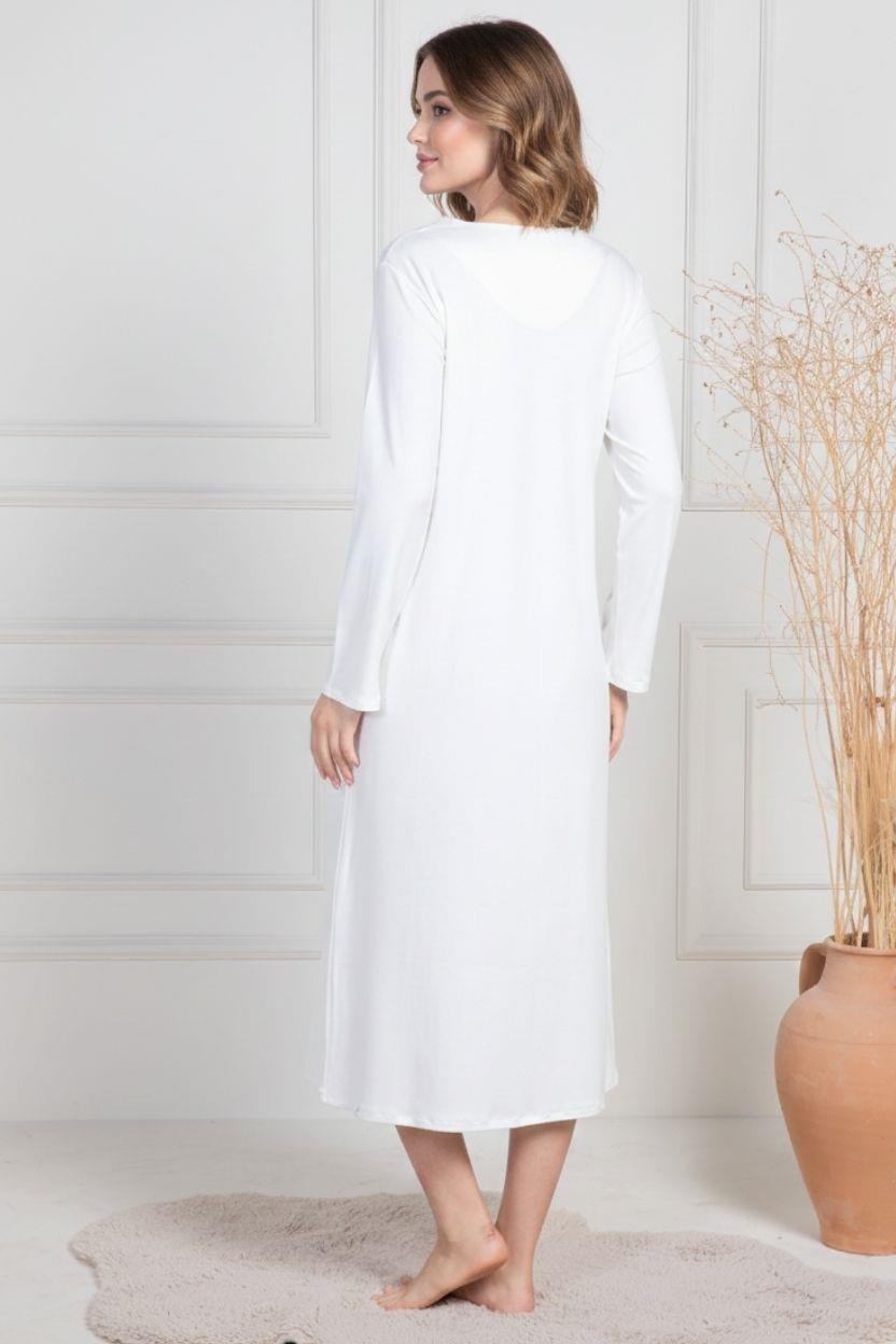 MECİT PİJAMAMecit 6157 Ekru Kadın Sabahlık Pijama Gecelik Set