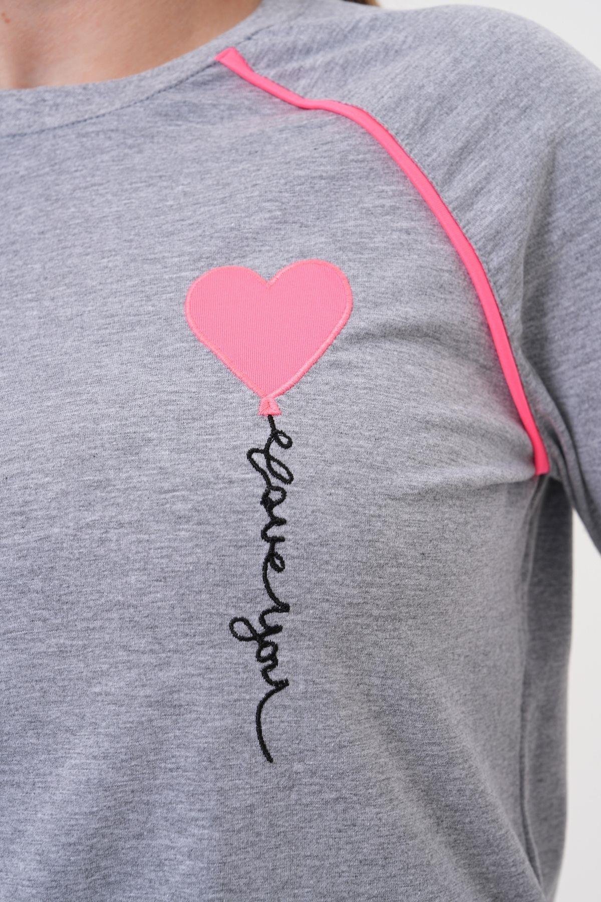 Mecit PijamaMecit 6200 Gri Spor Kadın Pijama Takımı