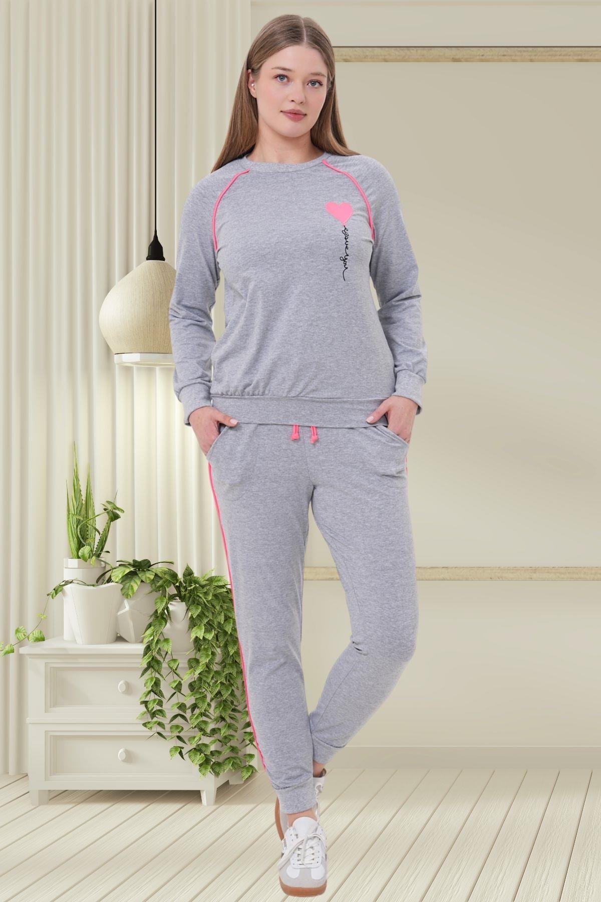 Mecit PijamaMecit 6200 Gri Spor Kadın Pijama Takımı