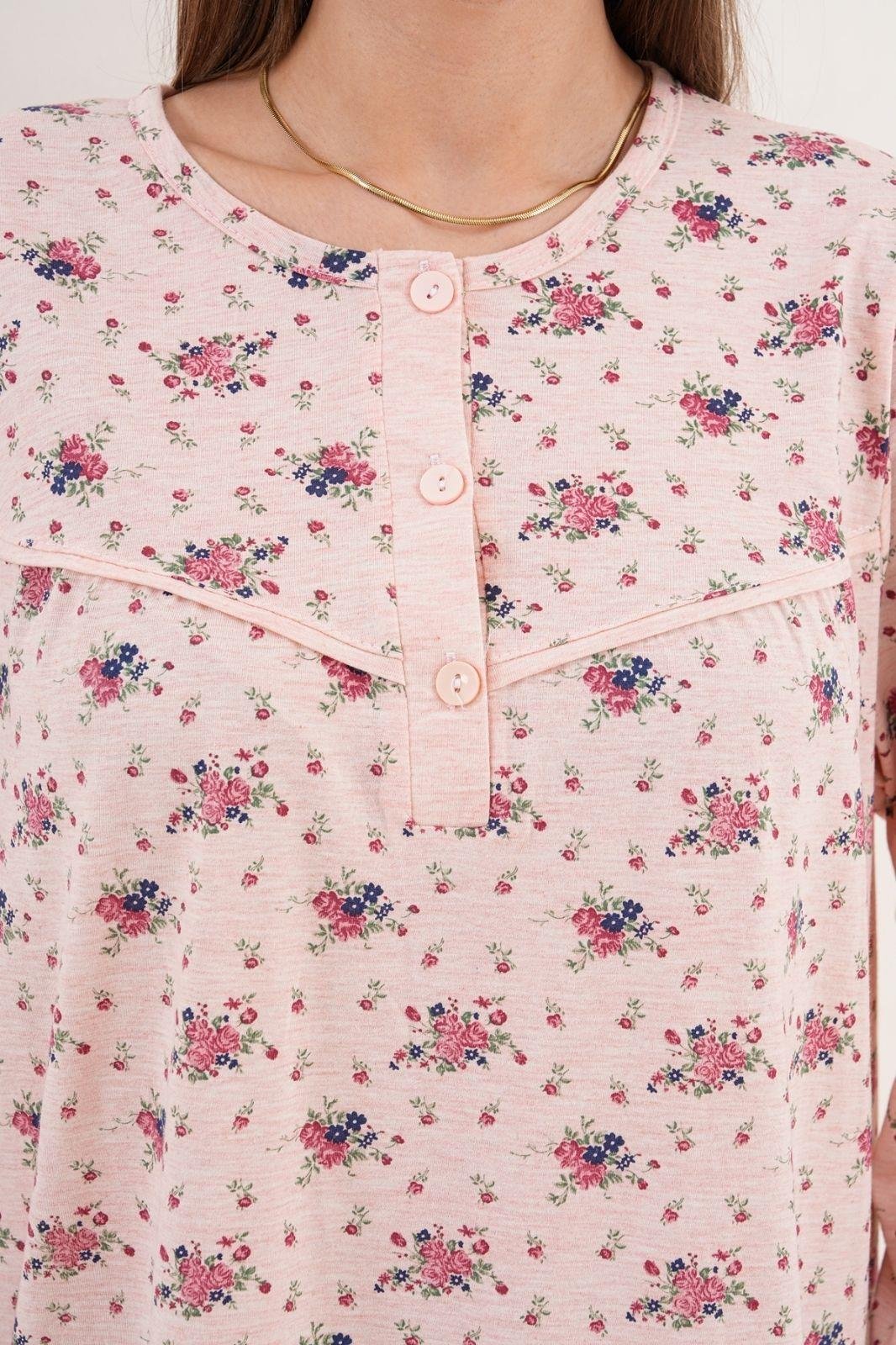 MECİT PİJAMAMecit 6205 Pudra Büyük Beden Kadın Gecelik