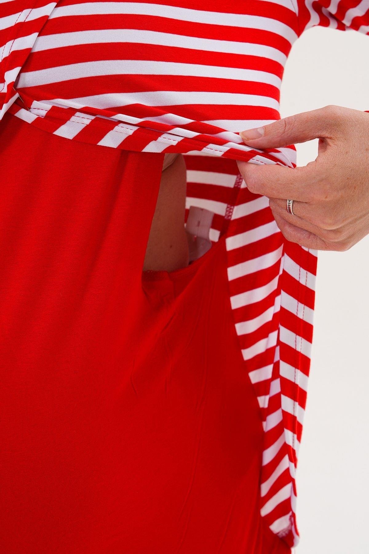 MECİT PİJAMAMecit 6303 Kırmızı Likralı Spor Hamile Lohusa Pijama Takımı