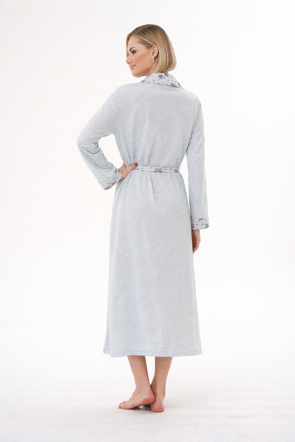 MECİT PİJAMAMecit 6311 Mavi Kadın Büyük Beden Sabahlık