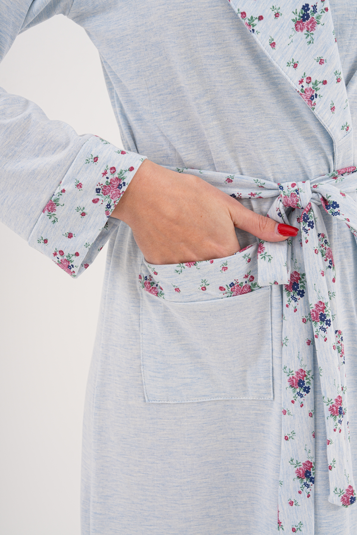 MECİT PİJAMAMecit 6311 Mavi Kadın Büyük Beden Sabahlık