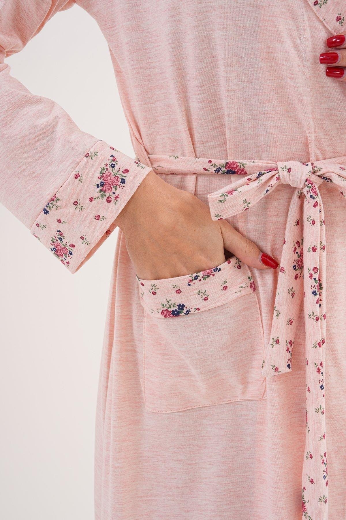 MECİT PİJAMAMecit 6311 Pudra Kadın Büyük Beden Sabahlık