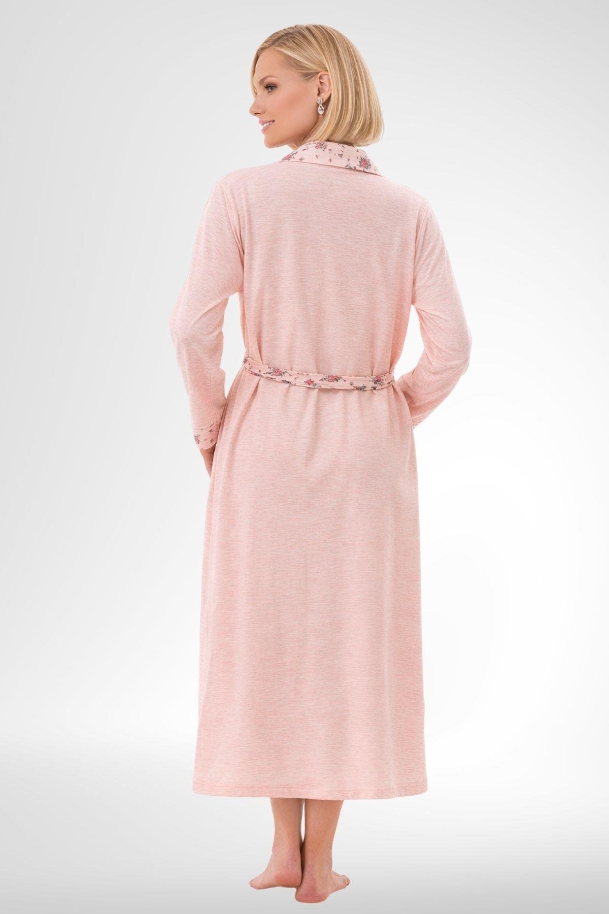 MECİT PİJAMAMecit 6311 Pudra Kadın Büyük Beden Sabahlık
