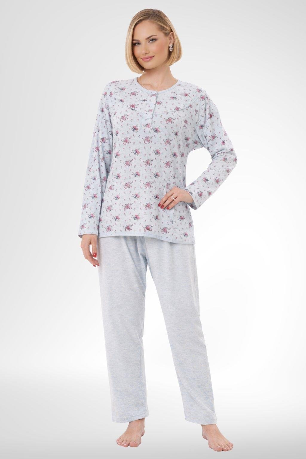 MECİT PİJAMAMecit 6320 Mavi Büyük Beden Kadın Sabahlık Pijama Gecelik Set