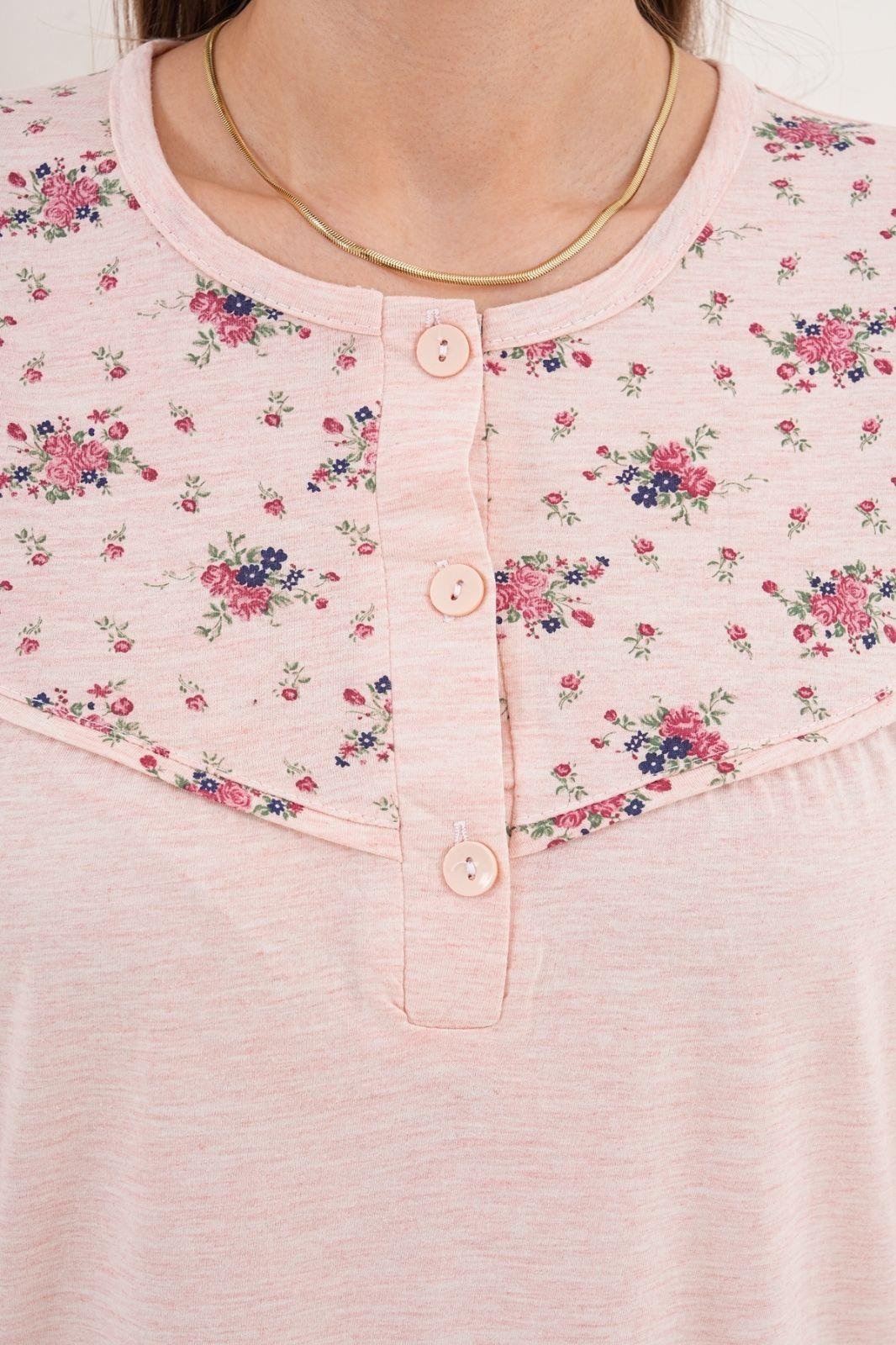 MECİT PİJAMAMecit 6321 Pudra Büyük Beden Kadın Sabahlık Pijama Gecelik Set