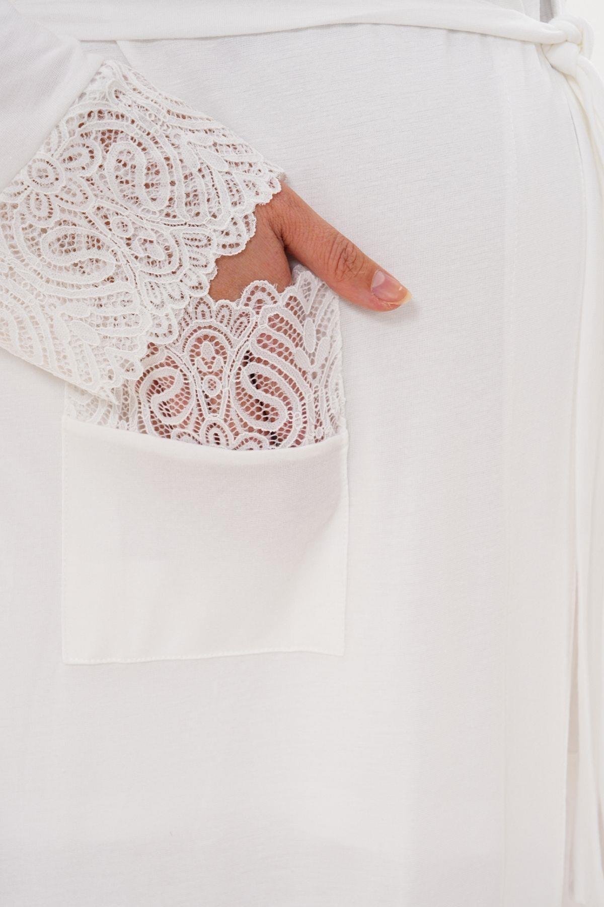 MECİT PİJAMAMecit 6330 Ekru Sabahlıklı Lohusa Pijama Takımı