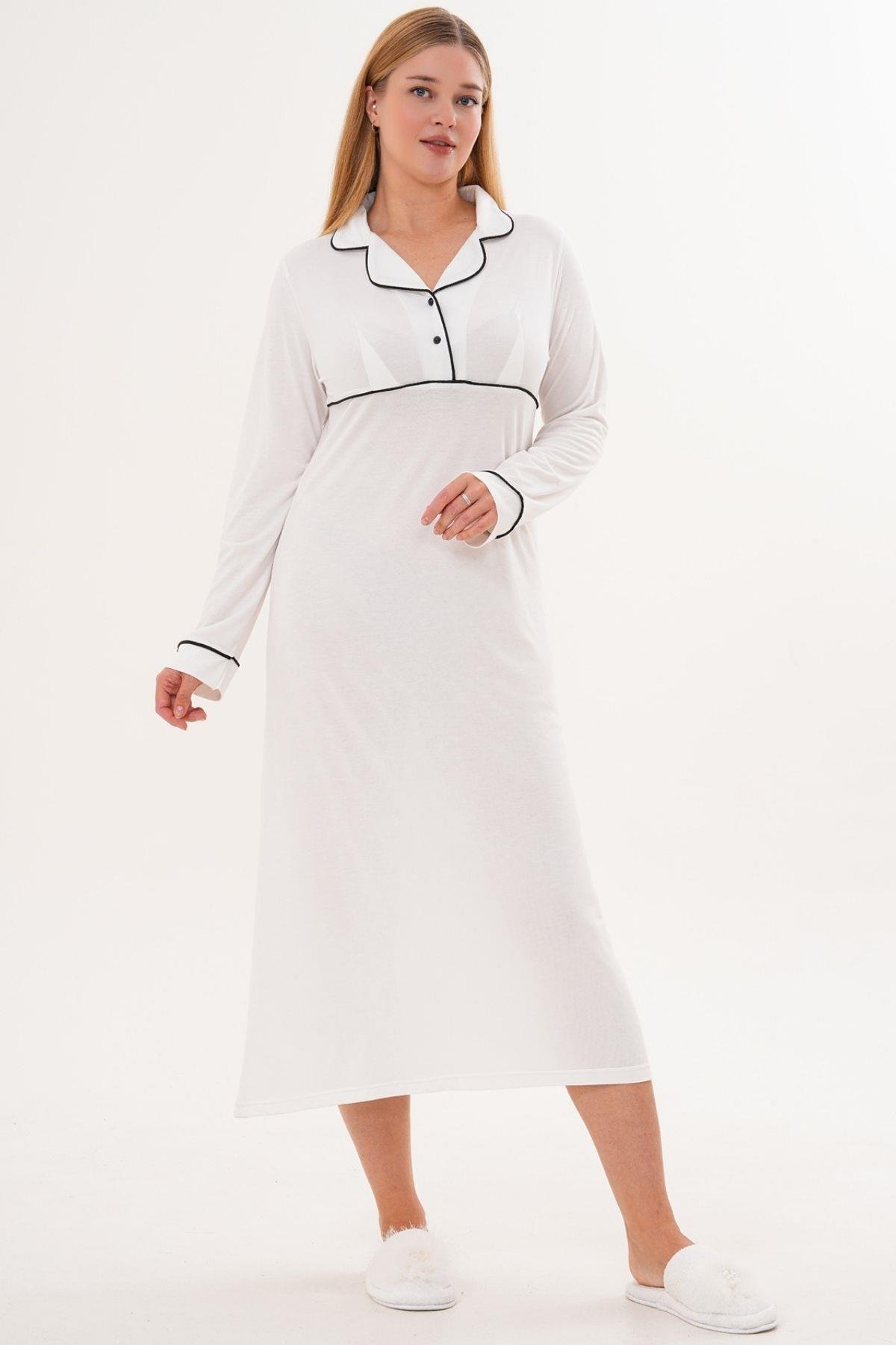 MECİT PİJAMAMecit 6335 Ekru Sabahlık Gecelik Pijama 4'lü Set