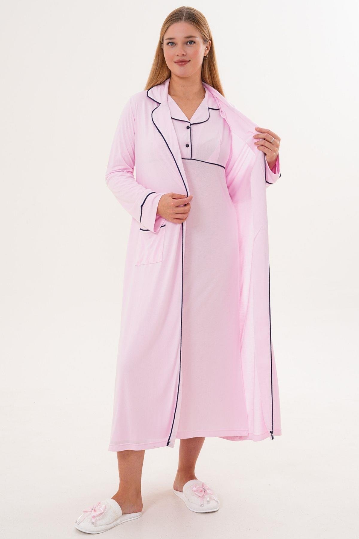 MECİT PİJAMAMecit 6335 Pembe Sabahlık Gecelik Pijama Set