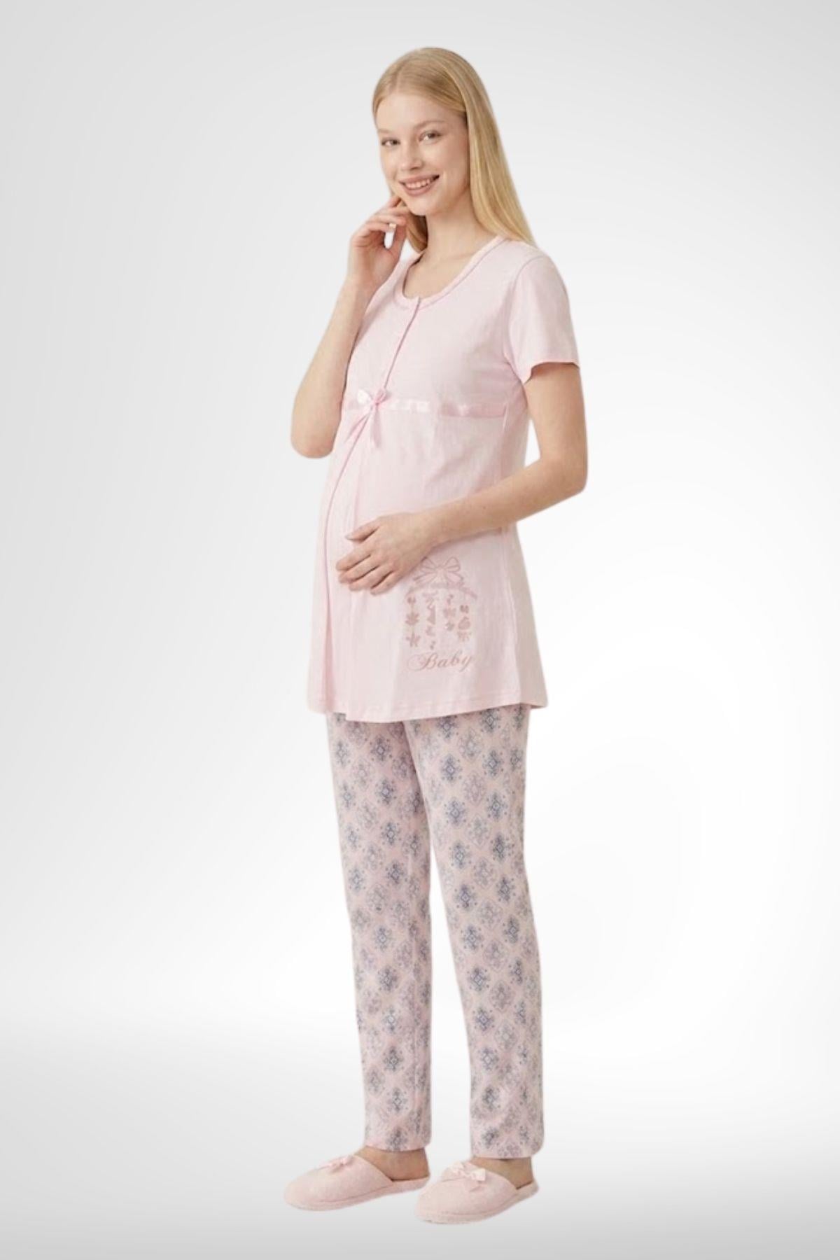 MECİT PİJAMAMecit 6350 Pembe Hamile Lohusa Pijama Takımı