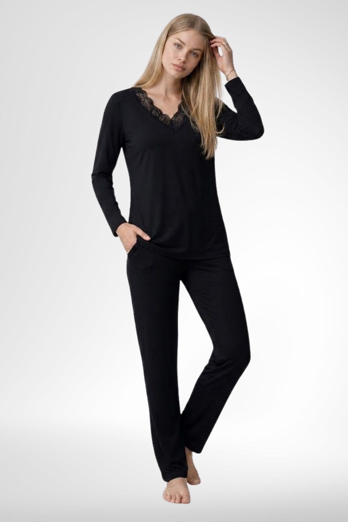 MECİT PİJAMAMecit 6351 Siyah Kadın Pijama Takımı