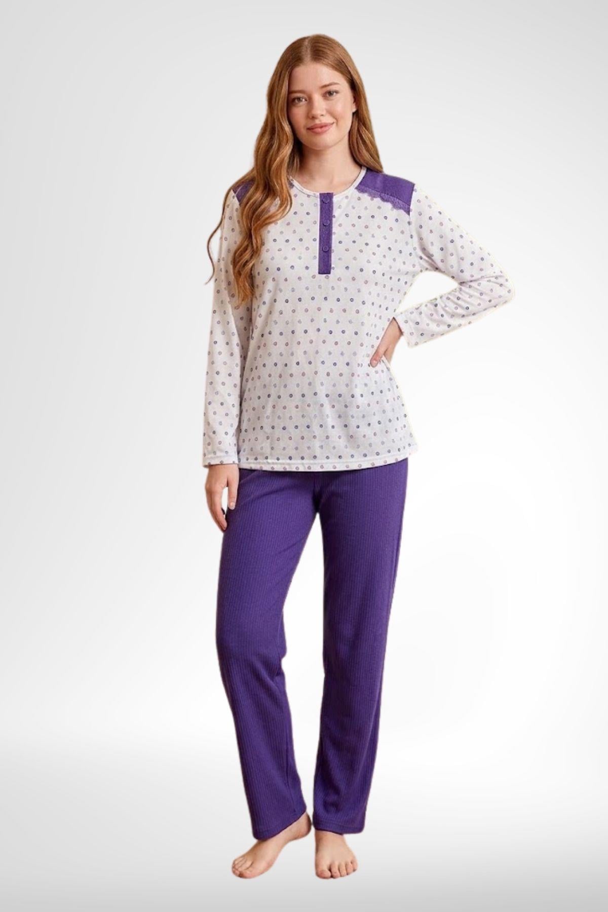 MECİT PİJAMAMecit 6355 Mor Büyük Beden Kadın Pijama Takımı