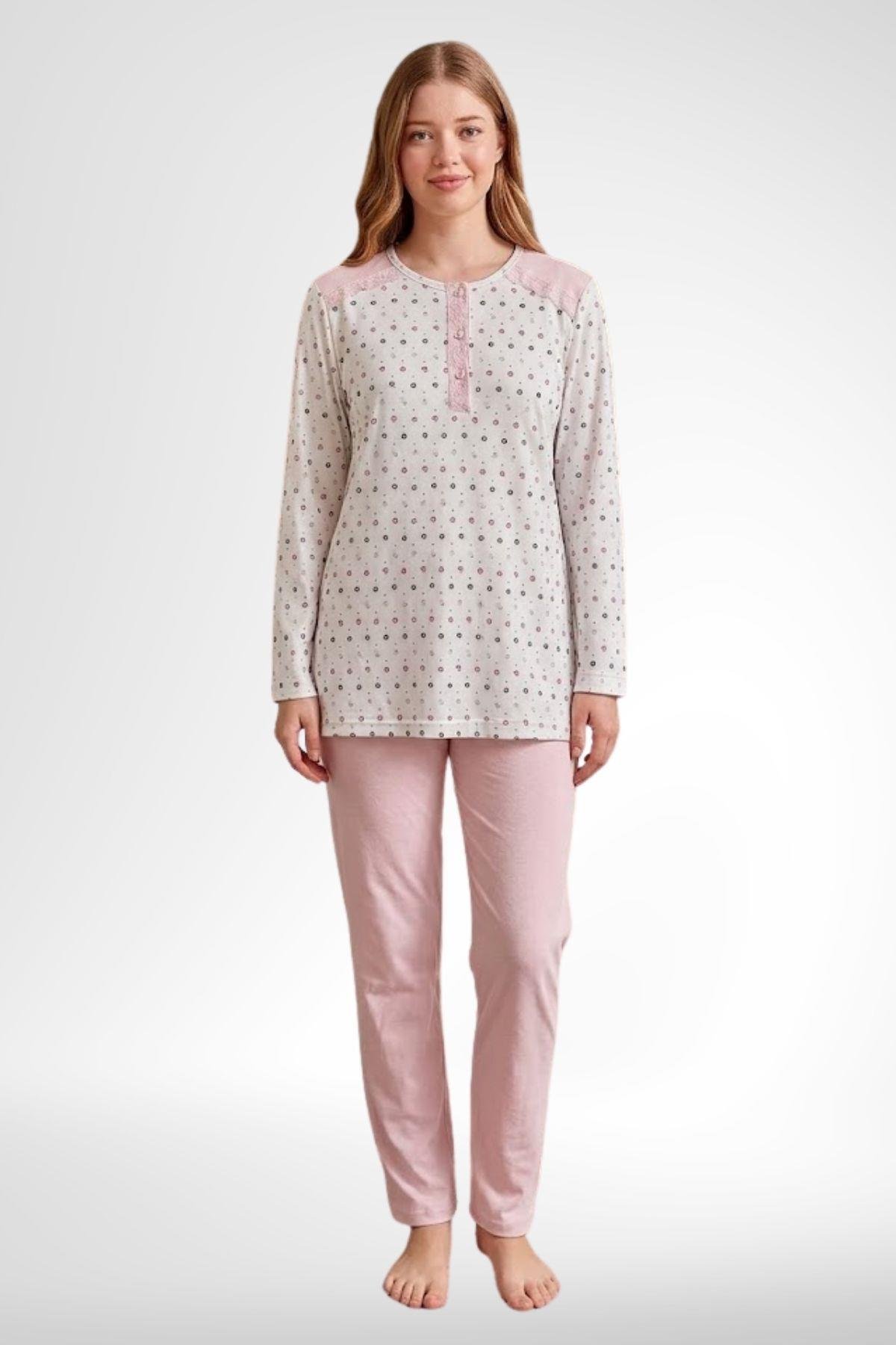 MECİT PİJAMAMecit 6355 Pembe Büyük Beden Kadın Pijama Takımı