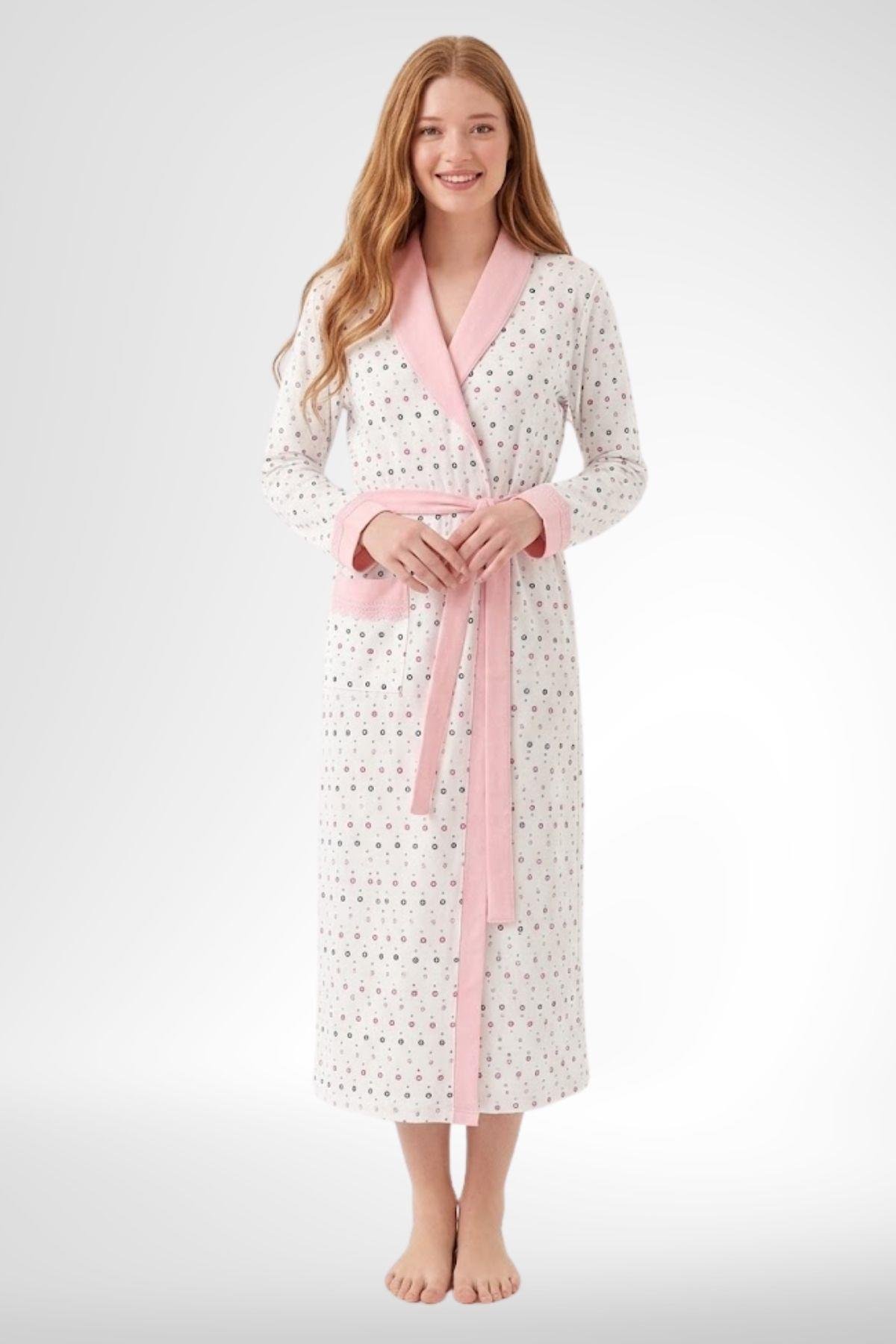 MECİT PİJAMAMecit 6360 Pembe Kadın Sabahlık Pijama Gecelik Set