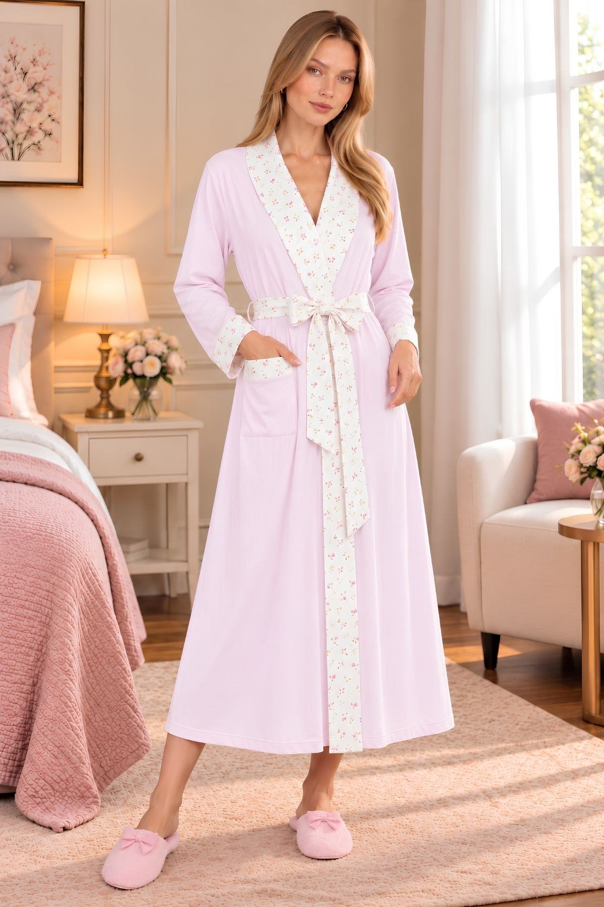 MECİT PİJAMAMecit 6396 Pembe Büyük Beden Kadın Sabahlık