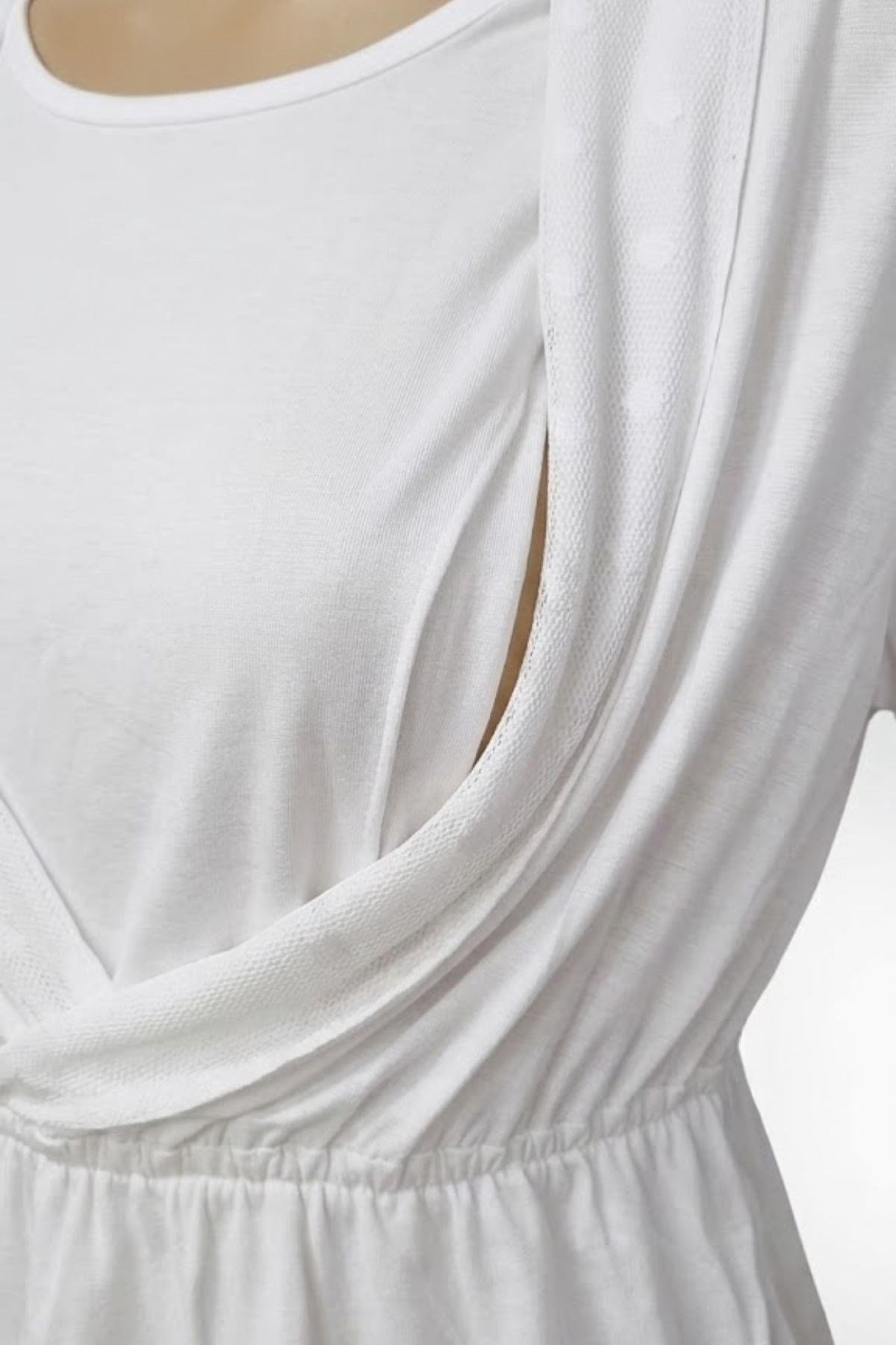 MECİT PİJAMAMecit 6406 Ekru Dantel Sabahlıklı Lohusa Pijama Takımı