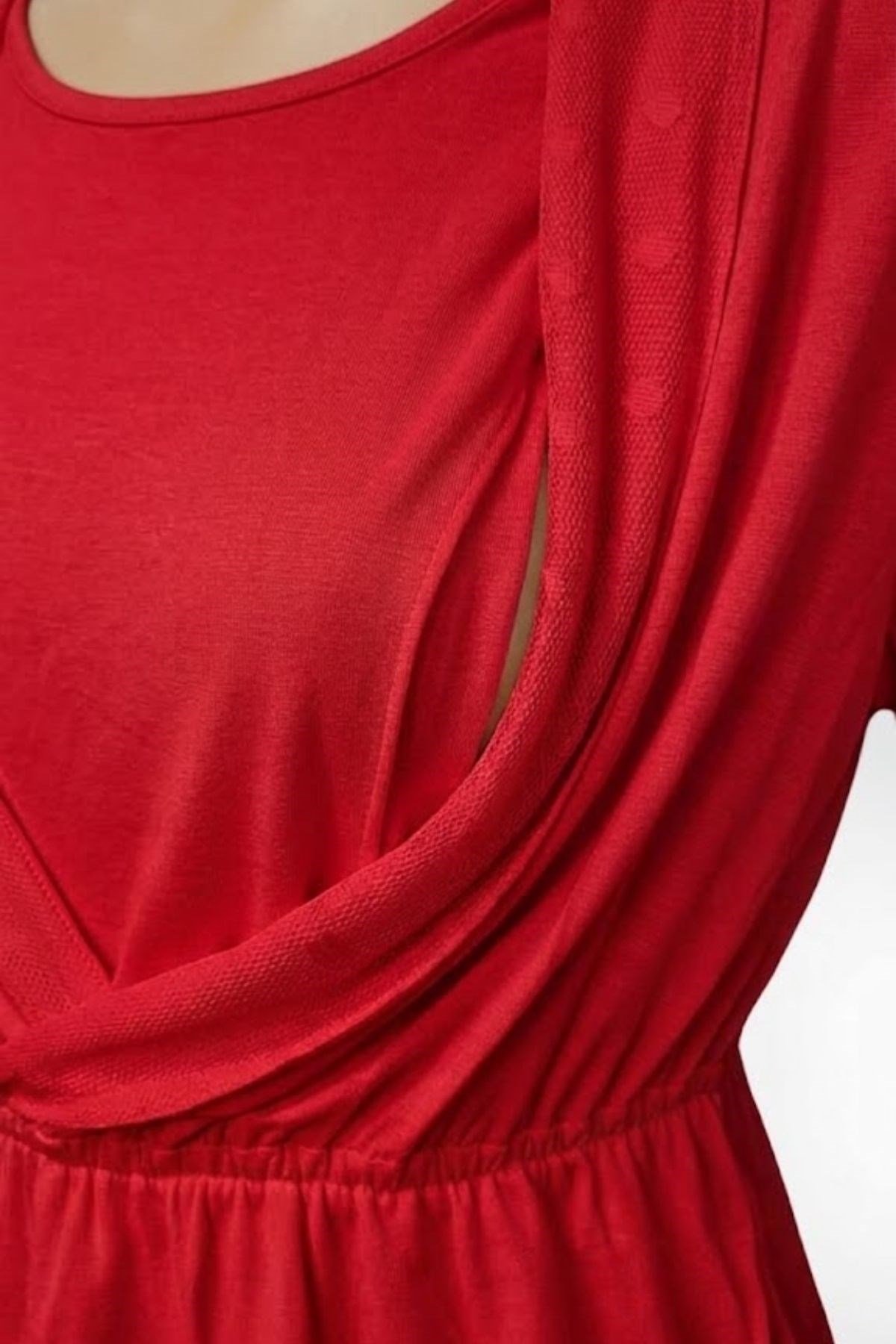 MECİT PİJAMAMecit 6406 Kırmızı Dantel Sabahlıklı Lohusa Pijama Takımı