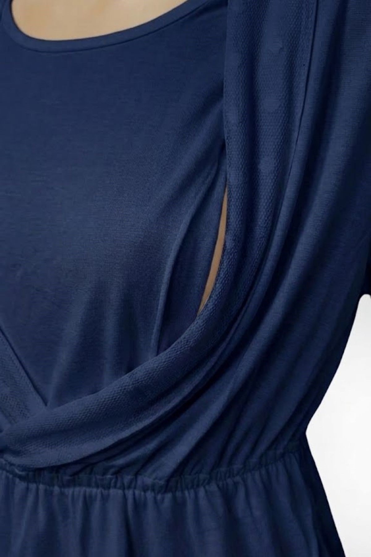 MECİT PİJAMAMecit 6406 Lacivert Dantel Sabahlıklı Lohusa Pijama Takımı