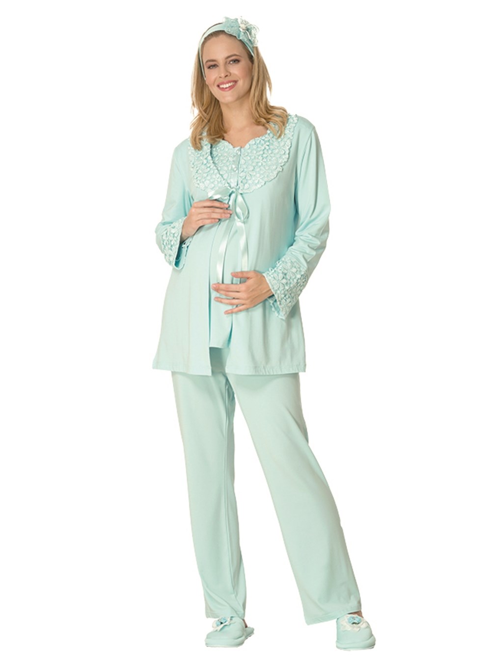 Şık Mecit 1705 Sabahlıklı Lohusa Pijama Takımı