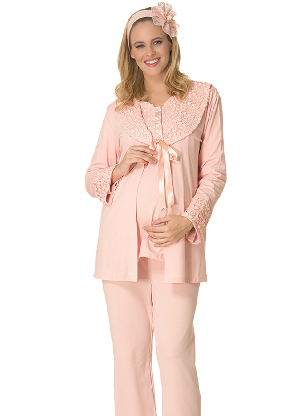 Şık Mecit 1705 Sabahlıklı Lohusa Pijama Takımı