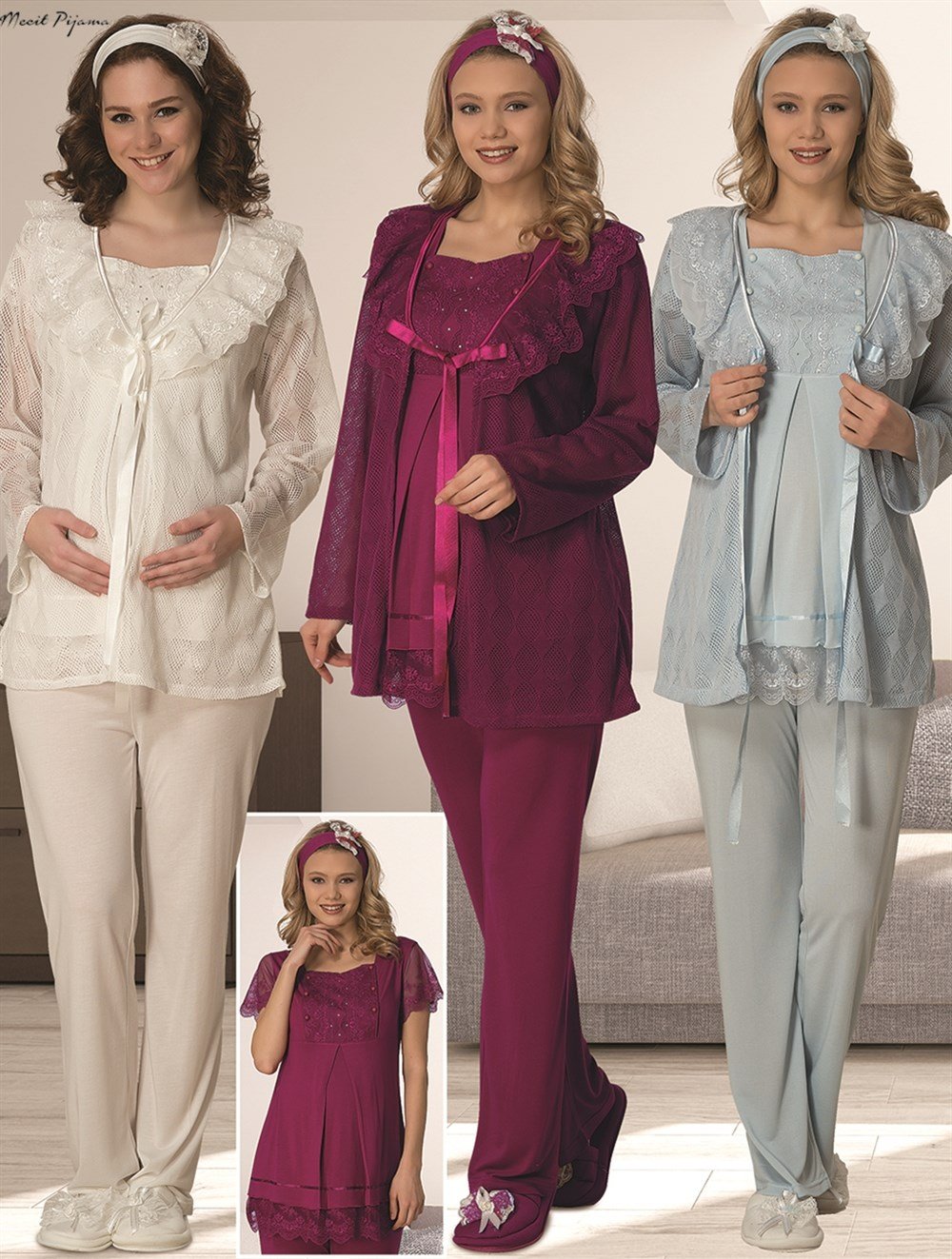 By Mecit 1802 Sabahlıklı Lohusa Pijama Takımı